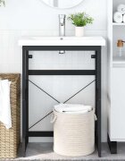 vidaXL Рамка за мивка за баня черна 59x38x83 см желязо