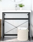 vidaXL Рамка за мивка за баня черна 79x38x83 см желязо