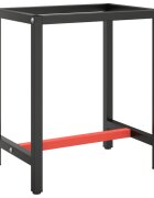 vidaXL Рамка за работна маса матово черно и червено 70x50x79 см метал