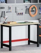 vidaXL Рамка за работна маса метал 120x57x79 см черно и червено