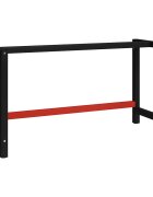 vidaXL Рамка за работна маса метал 150x57x79 см черно и червено