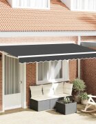 vidaXL Рамка за сенник Антрацит 400 x 200 cm Полиестер с PU покритие