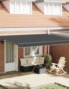 vidaXL Рамка за сенник Антрацит 450 × 300 cm Полиестер с PU покритие