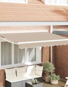 vidaXL Рамка за сенник Бежово 250 x 200 cm Полиестер с PU покритие