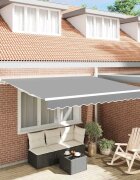 vidaXL Рамка за сенник Бяло 350 x 250 cm Алуминий
