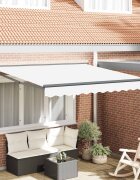 vidaXL Рамка за сенник Бяло 350 x 250 cm Полиестер с PU покритие