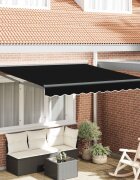 vidaXL Рамка за сенник Черно 300 x 250 cm Полиестер с PU покритие