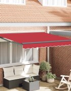 vidaXL Рамка за сенник Червено 300 x 250 cm Полиестер с PU покритие