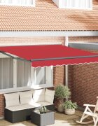 vidaXL Рамка за сенник Червено 300 x 250 cm Полиестер с PU покритие