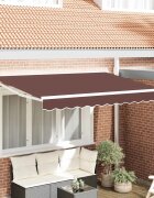 vidaXL Рамка за сенник Кафяво 250 x 200 cm Полиестер с PU покритие