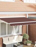 vidaXL Рамка за сенник Кафяво 350 x 200 cm Полиестер с PU покритие