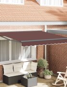 vidaXL Рамка за сенник Кафяво 350 x 250 cm Полиестер с PU покритие