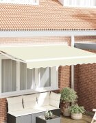 vidaXL Рамка за сенник Кремаво 250 x 200 cm Полиестер с PU покритие