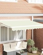 vidaXL Рамка за сенник Кремаво 250 x 200 cm Полиестер с PU покритие