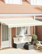 vidaXL Рамка за сенник Кремаво 350 x 200 cm Полиестер с PU покритие