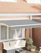 vidaXL Рамка за сенник Регулирума Бял 25 x 2 m Стомана