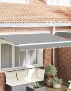 vidaXL Рамка за сенник Регулирума Бял 35 x 2 m Стомана