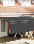 vidaXL Рамка за сенник Жълт и бял 350 x 250 cm Полиестер с PU покритие