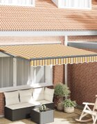 vidaXL Рамка за сенник Жълт и Сив 300 x 250 cm Полиестер с PU покритие