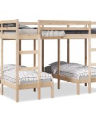vidaXL Рамка за тройно легло 140x200/70x140 см бор масив