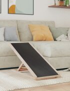 vidaXL Рампа за кучета сива 100x40 см масивна ела
