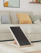 vidaXL Рампа за кучета сива 70x35 см масивна ела