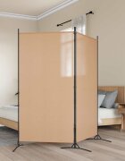 vidaXL Разделител на стая с 2 панели Бежово 175 x 180 cm Текстил