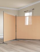 vidaXL Разделител на стая с 2 панели Бежово 348 x 180 cm Текстил