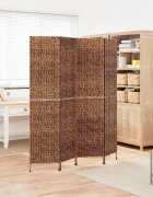 vidaXL Разделител за стая 4 панела кафяв 163x180 см воден хиацинт