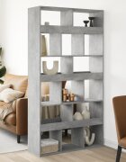 vidaXL Разделител за стая бетонно сив 100x33x1875 см инженерно дърво