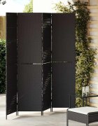 vidaXL Разделител за стая Черно 195 x 180 см полиратан