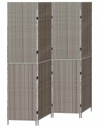 vidaXL Разделител за стая Сив 195 x 180 см полиратан