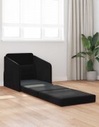 vidaXL Разтегателен диван легло Черен 65 x 80 x 83 см Кадифе