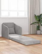 vidaXL Разтегателен диван легло Светлосиво 65 x 80 x 83 см Кадифе