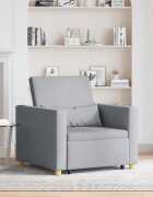 vidaXL Разтегателен диван с единично легло Светлосиво 90 x 165 x 87 см