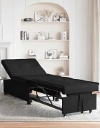 vidaXL Разтегателен диван с матрак Черен 194 x 50 x 82 см текстил