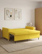 vidaXL Разтегателен диван с матрак Светло жълто 154 x 945 x 805 см