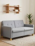 vidaXL Разтегателен диван с матрак Светлосиво 154 x 945 x 805 см