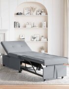 vidaXL Разтегателен диван с матрак Светлосиво 194 x 50 x 82 см текстил