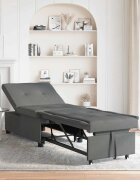 vidaXL Разтегателен диван с матрак Тъмен сив 194 x 50 x 82 см текстил
