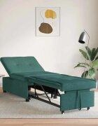 vidaXL Разтегателен диван с матрак Тъмен зелен 194 x 50 x 82 см