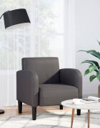 vidaXL Разтегателен диван с подлакътници сив 54 см изкуствена кожа
