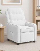 vidaXL Разтегателен стол Бяло 65 x 93 x 102 cm Текстил