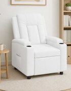 vidaXL Разтегателен стол Бяло 75 x 95 x 100 cm Текстил