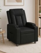 vidaXL Разтегателен стол Черно 75 x 95 x 100 cm Текстил