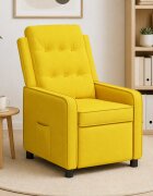 vidaXL Разтегателен стол Светло жълто 65 x 93 x 102 cm Текстил