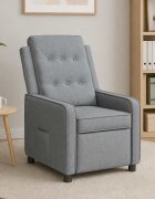 vidaXL Разтегателен стол Светлосиво 65 x 93 x 102 cm Текстил