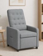vidaXL Разтегателен стол Светлосиво 65 x 93 x 102 cm Текстил