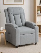 vidaXL Разтегателен стол Светлосиво 75 x 95 x 100 cm Текстил