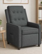vidaXL Разтегателен стол Тъмносиво 65 x 93 x 102 cm Текстил